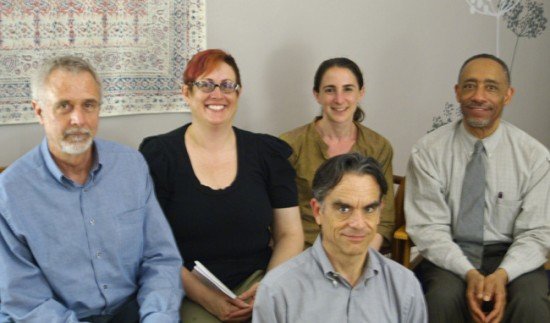 five participants in dharma contemplation group, spring 2013